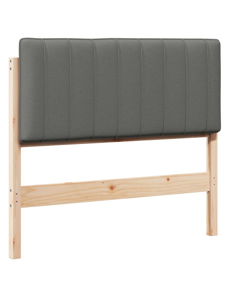 Testiera imbottita Marrone e Grigio Chiaro 100 cm Pino massello