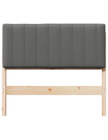 Testiera imbottita Marrone e Grigio Chiaro 100 cm Pino massello