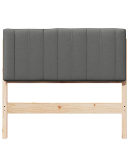 Testiera imbottita Marrone e Grigio Chiaro 100 cm Pino massello