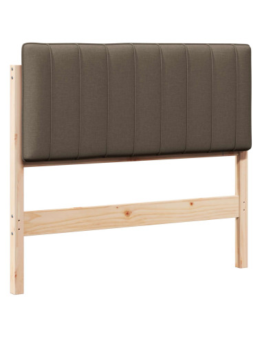 Testiera imbottita Marrone e taupe 100 cm Pino massello