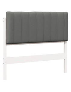 Testiera imbottita Bianco e grigio chiaro 100 cm Pino massello 2