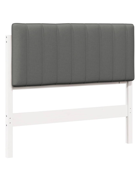Testiera imbottita Bianco e grigio chiaro 100 cm Pino massello