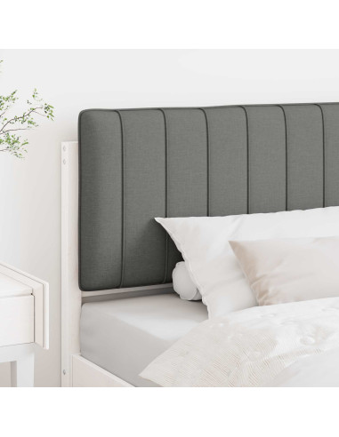 Testiera imbottita Bianco e grigio chiaro 100 cm Pino massello