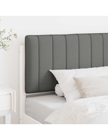 Testiera imbottita Bianco e grigio chiaro 100 cm Pino massello