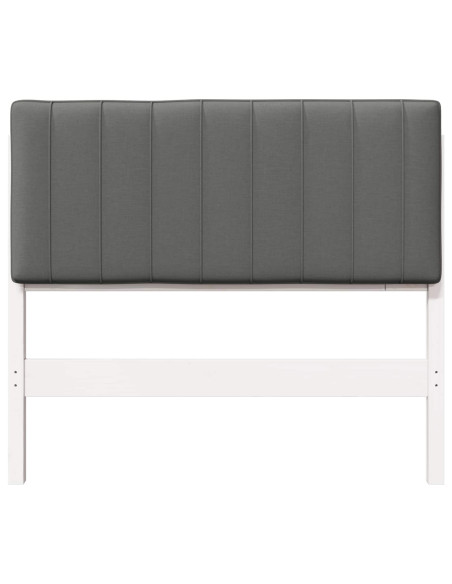 Testiera imbottita Bianco e grigio chiaro 100 cm Pino massello