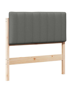 Testiera imbottita Marrone e Grigio Chiaro 90 cm Pino massello 2