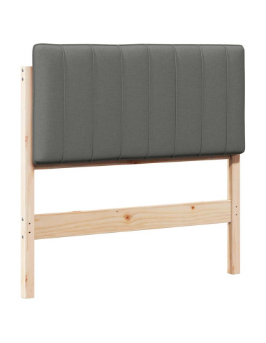Testiera imbottita Marrone e Grigio Chiaro 90 cm Pino massello