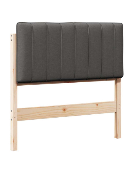 Testiera imbottita Marrone e grigio scuro 90 cm Pino massello