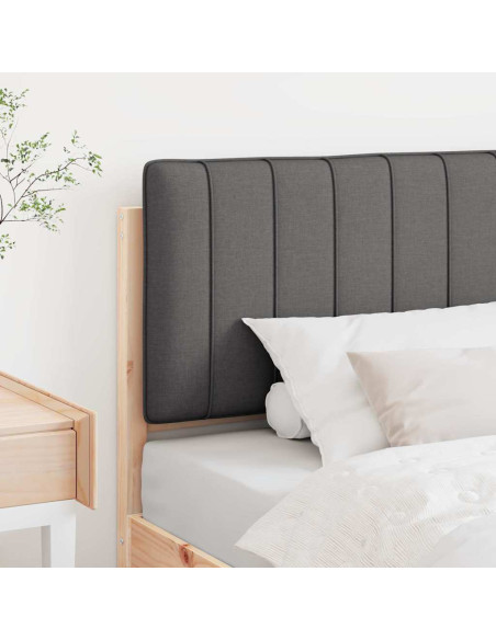 Testiera imbottita Marrone e grigio scuro 90 cm Pino massello