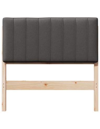 Testiera imbottita Marrone e grigio scuro 90 cm Pino massello