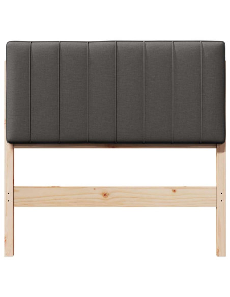 Testiera imbottita Marrone e grigio scuro 90 cm Pino massello