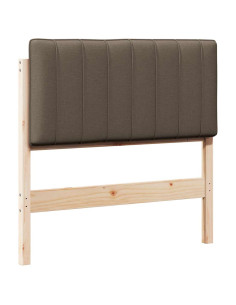 Testiera imbottita Marrone e taupe 90 cm Pino massello 2