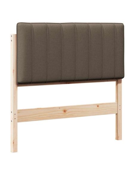 Testiera imbottita Marrone e taupe 90 cm Pino massello