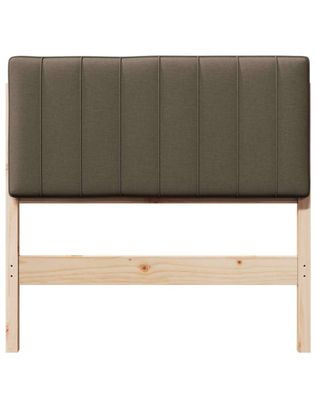 Testiera imbottita Marrone e taupe 90 cm Pino massello