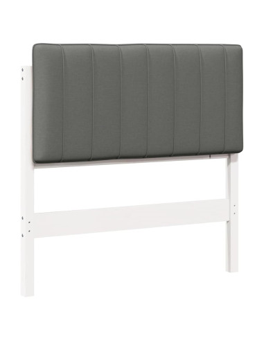 Testiera imbottita Bianco e grigio chiaro 90 cm Pino massello