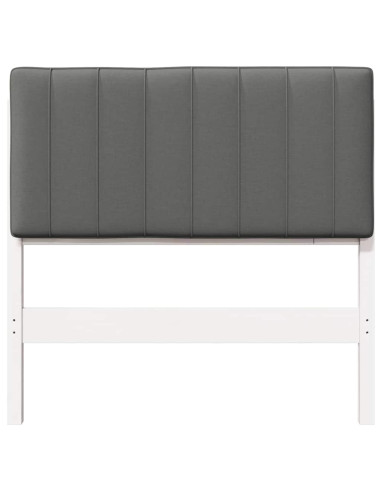 Testiera imbottita Bianco e grigio chiaro 90 cm Pino massello