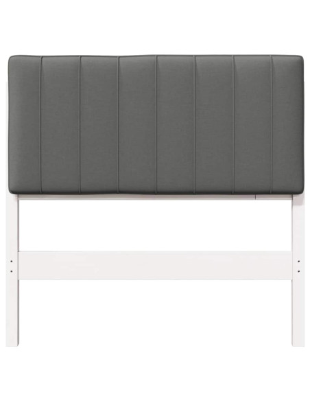 Testiera imbottita Bianco e grigio chiaro 90 cm Pino massello