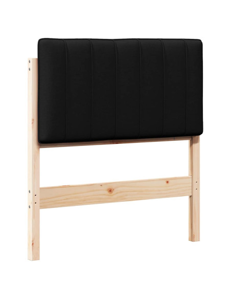 Testiera imbottita Marrone e Nero 80 cm Pino massello