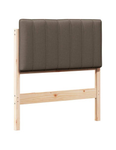 Testiera imbottita Marrone e taupe 80 cm Pino massello 2