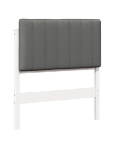 Testiera imbottita Bianco e grigio chiaro 80 cm Pino massello 2
