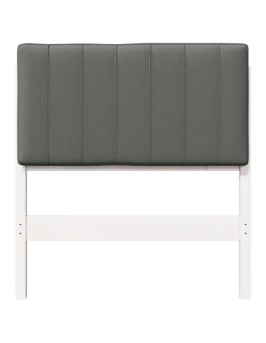 Testiera imbottita Bianco e grigio chiaro 80 cm Pino massello
