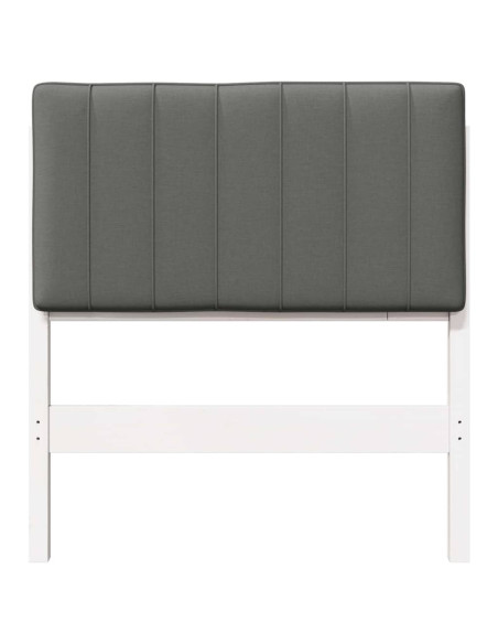 Testiera imbottita Bianco e grigio chiaro 80 cm Pino massello