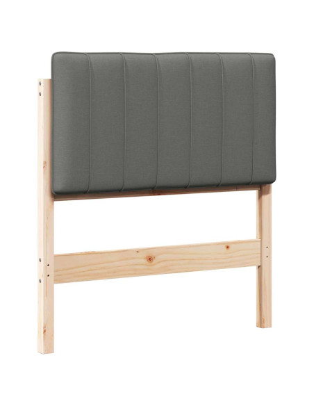 Testiera imbottita Marrone e Grigio Chiaro 75 cm Pino massello