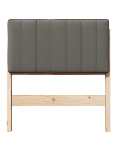 Testiera imbottita Marrone e Grigio Chiaro 75 cm Pino massello