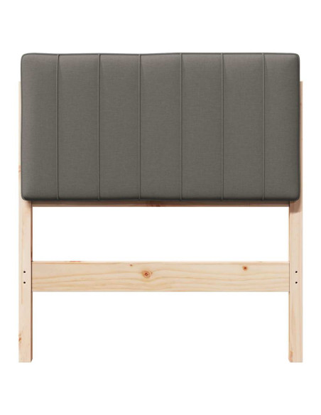 Testiera imbottita Marrone e Grigio Chiaro 75 cm Pino massello