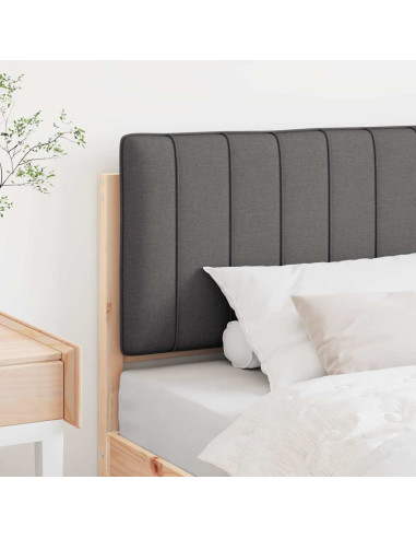 Testiera imbottita Marrone e grigio scuro 75 cm Pino massello