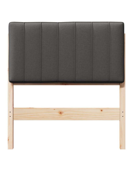 Testiera imbottita Marrone e grigio scuro 75 cm Pino massello