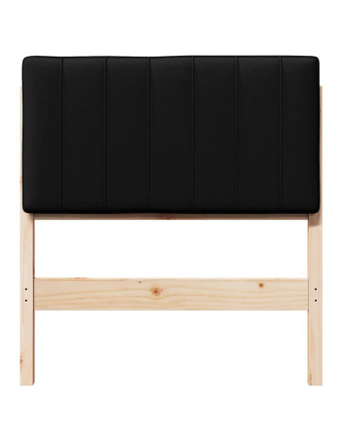 Testiera imbottita Marrone e Nero 75 cm Pino massello