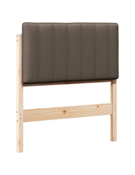 Testiera imbottita Marrone e taupe 75 cm Pino massello
