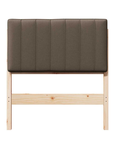 Testiera imbottita Marrone e taupe 75 cm Pino massello