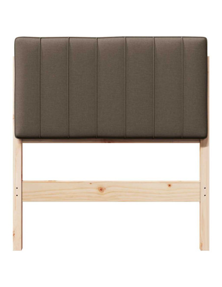 Testiera imbottita Marrone e taupe 75 cm Pino massello