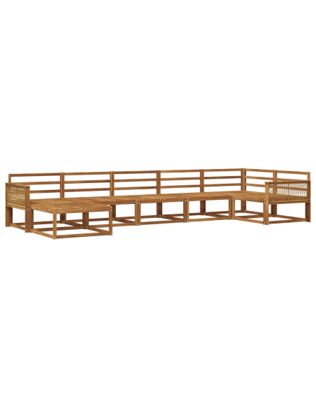 Set di divani da esterno 7 pcs Naturale