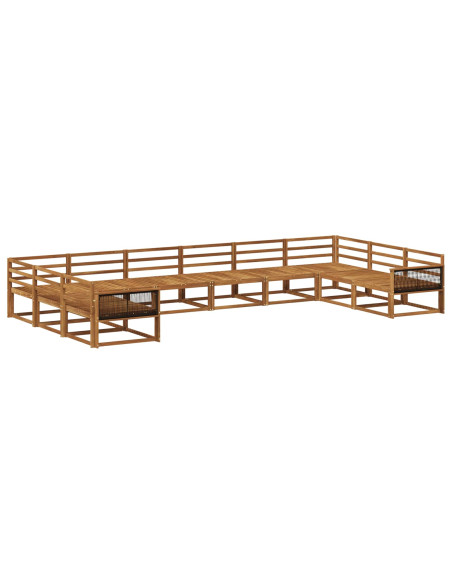 Set di divani da esterno 10 pcs Naturale