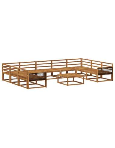 Set di divani da esterno 10 pcs Naturale