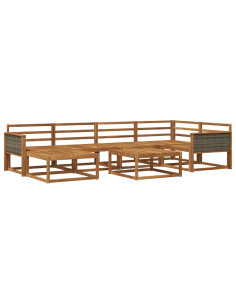 Set di divani da esterno 7 pcs Naturale