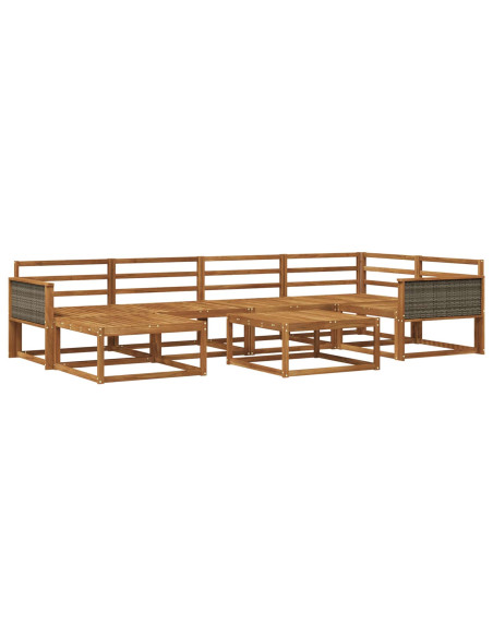 Set di divani da esterno 7 pcs Naturale