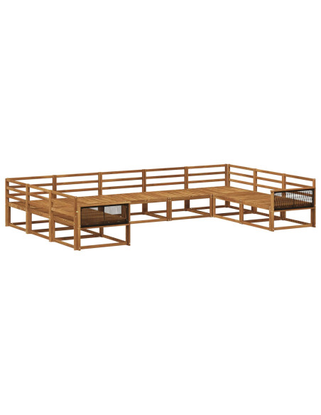 Set di divani da esterno 9 pcs Naturale