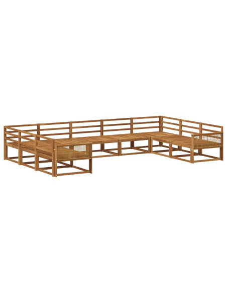 Set di divani da esterno 9 pcs Naturale