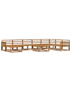 Set di divani da esterno 9 pcs Naturale