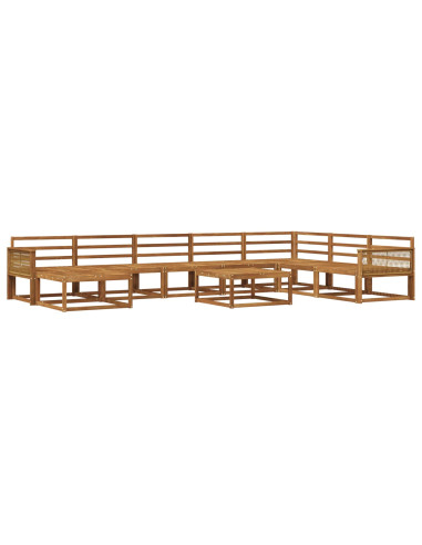 Set di divani da esterno 9 pcs Naturale