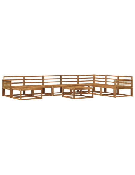 Set di divani da esterno 9 pcs Naturale
