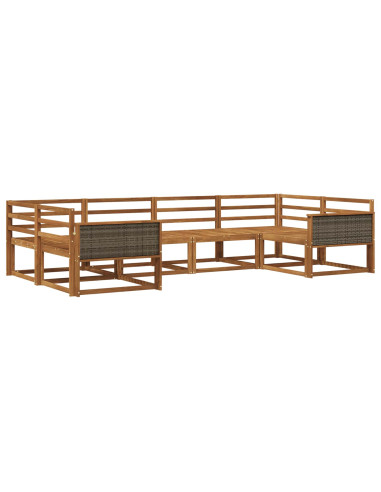 Set di divani da esterno 6 pcs Naturale