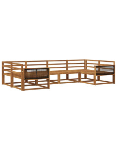 Set di divani da esterno 6 pcs Naturale