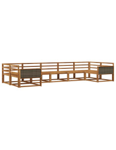 Set di divani da esterno 7 pcs Naturale