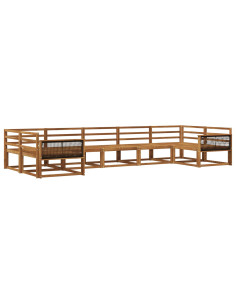 Set di divani da esterno 7 pcs Naturale