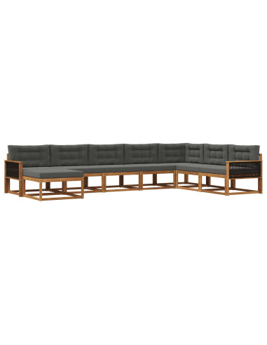 Set di divani da esterno con cuscino 8 pcs Naturale e Antracite